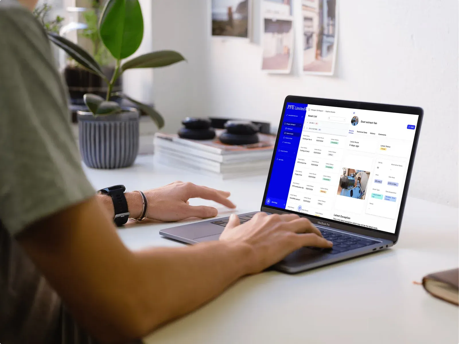 Someone using PFE Limited’s Rowmesh app on a laptop