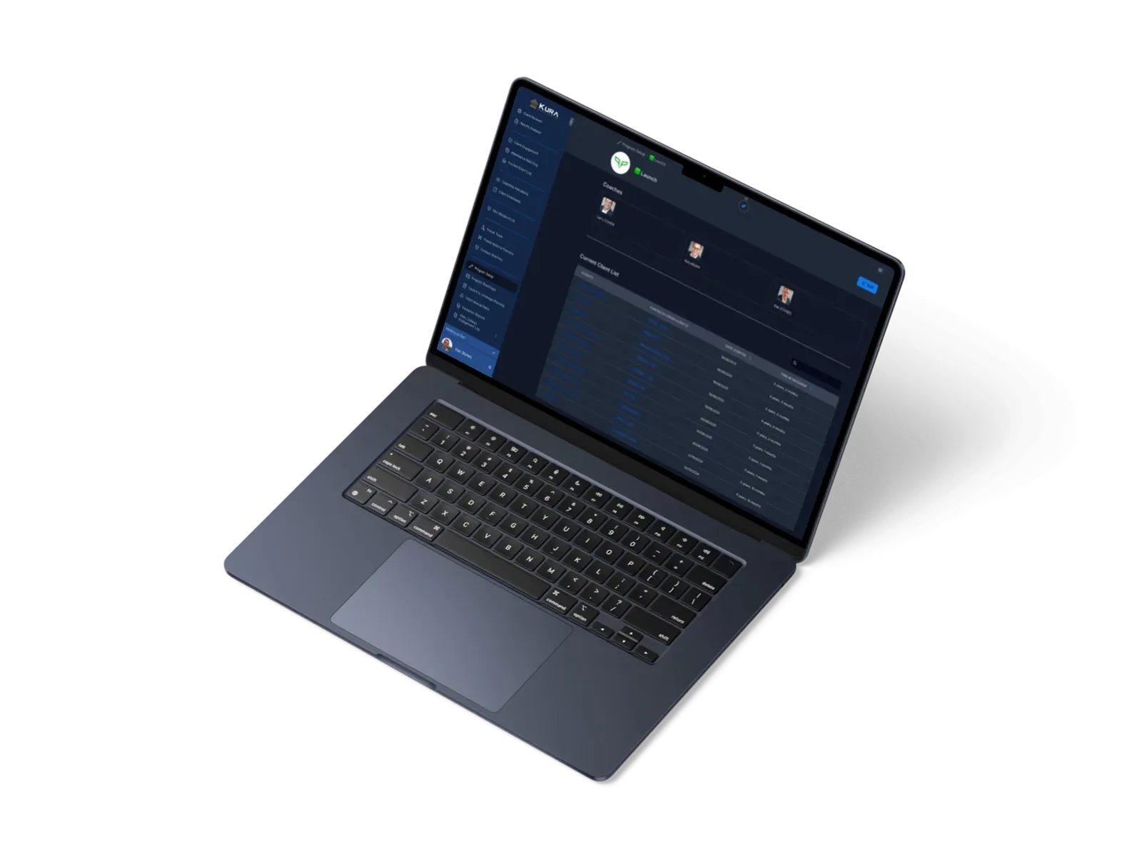 The Kura back-office system on a laptop