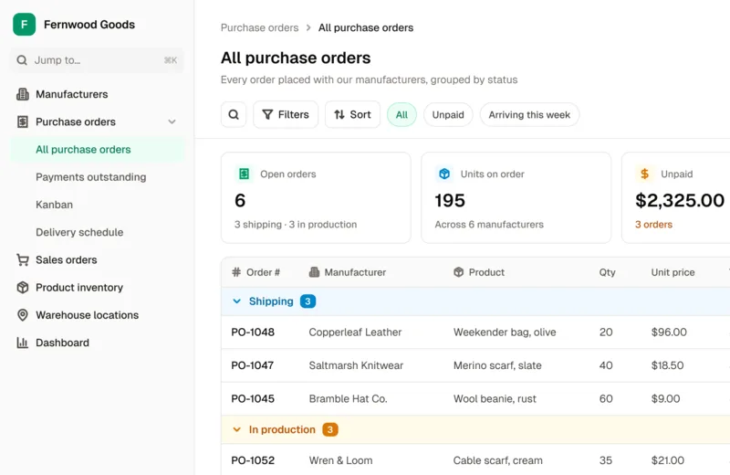 The Inventory Tracking App template
